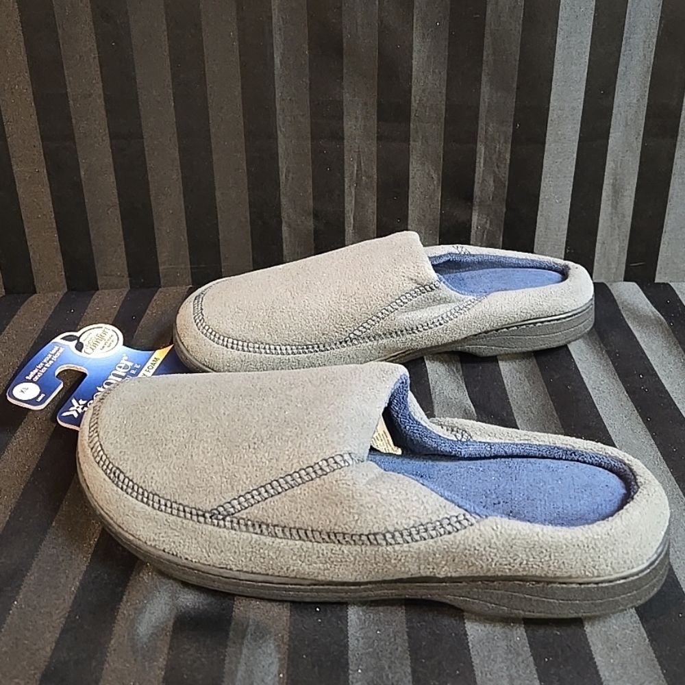 Isotoner Men's US 11-12 XL Clog Slippers Ash Grey With Advanced Memory Foam